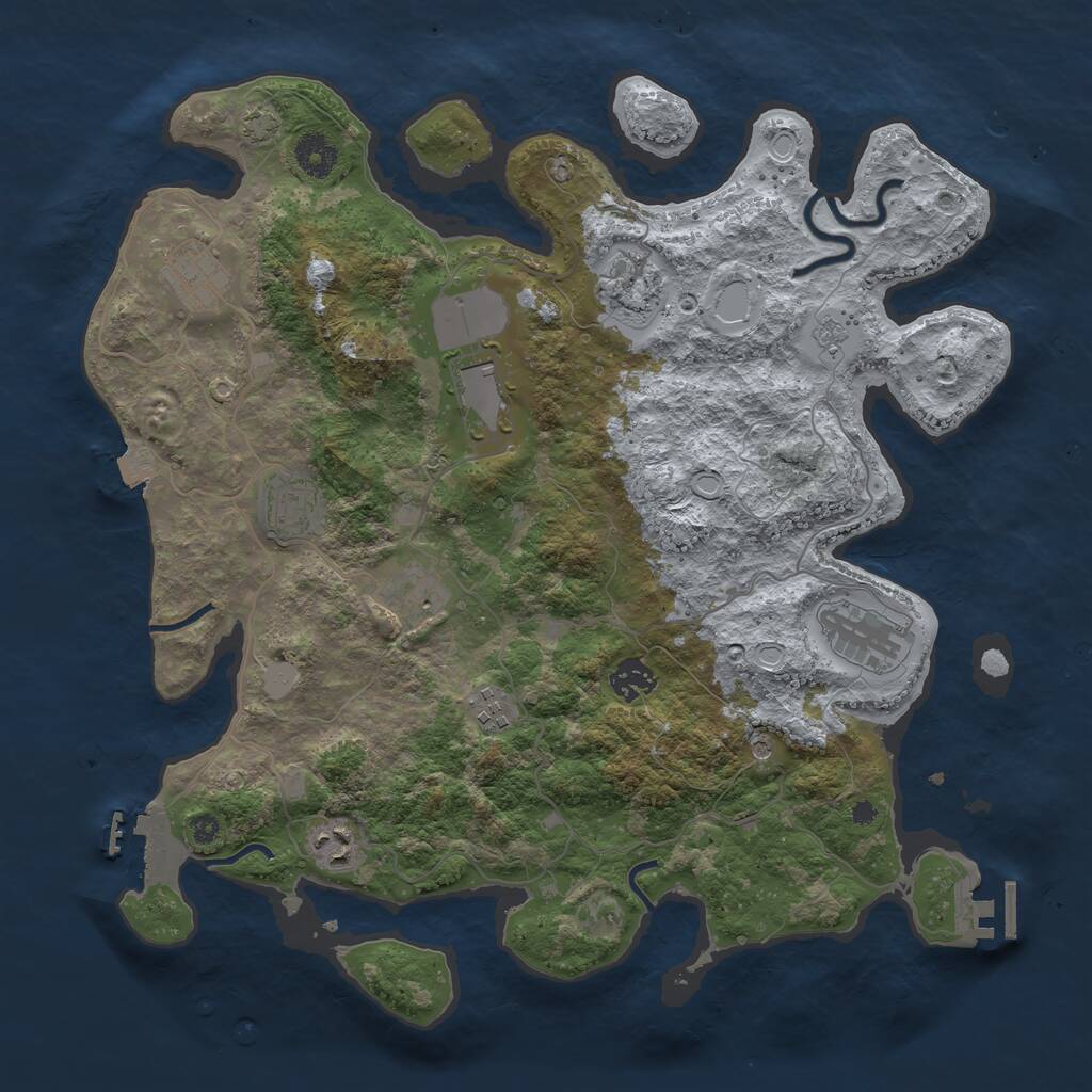 Rust Map: Procedural Map, Size: 3800, Seed: 856182148, 15 Monuments