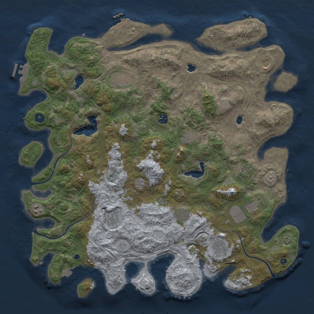 Rust Map: Procedural Map, Size: 4749, Seed: 540909014, 17 Monuments