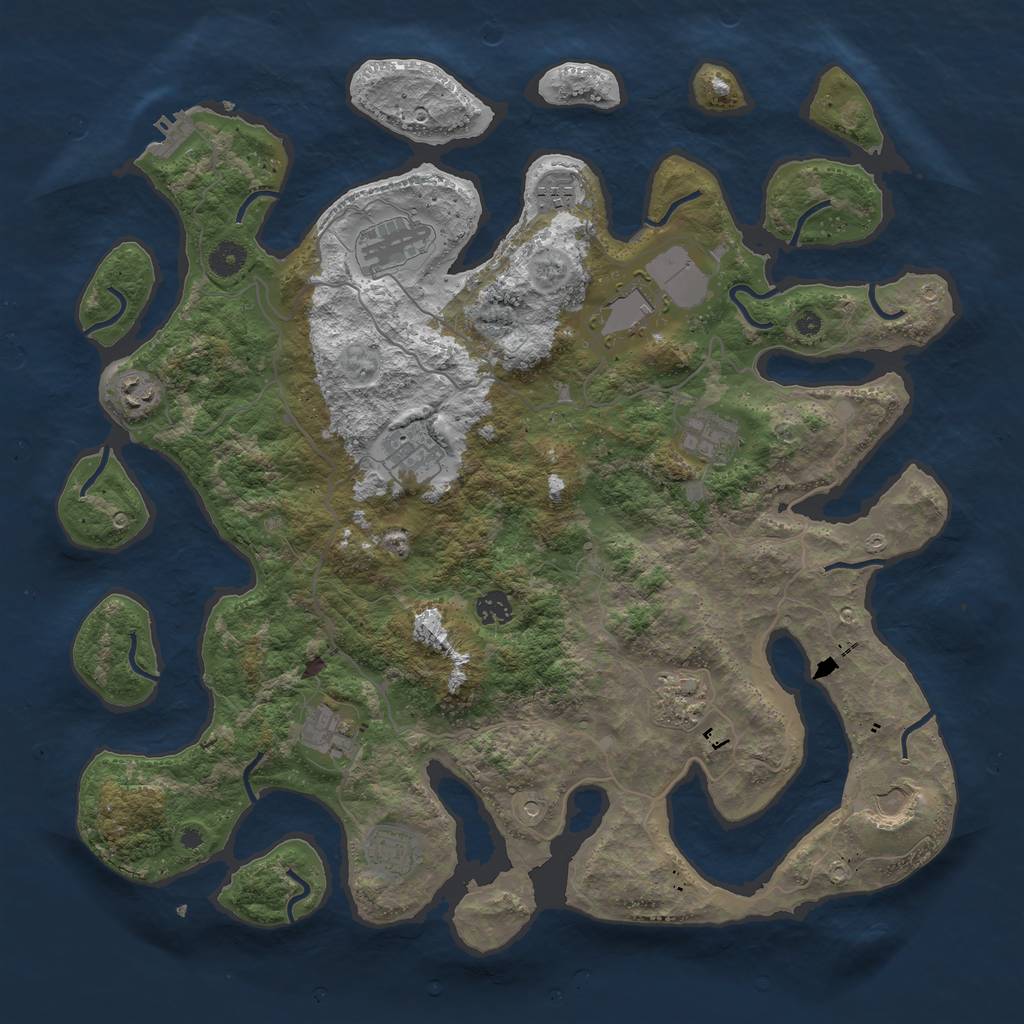Rust Map: Procedural Map, Size: 4300, Seed: 734574, 15 Monuments