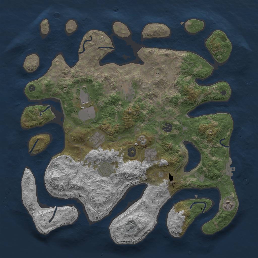 Rust Map: Procedural Map, Size: 4000, Seed: 98415324, 11 Monuments