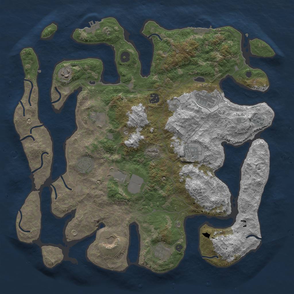 Rust Map: Procedural Map, Size: 4250, Seed: 74478747, 15 Monuments