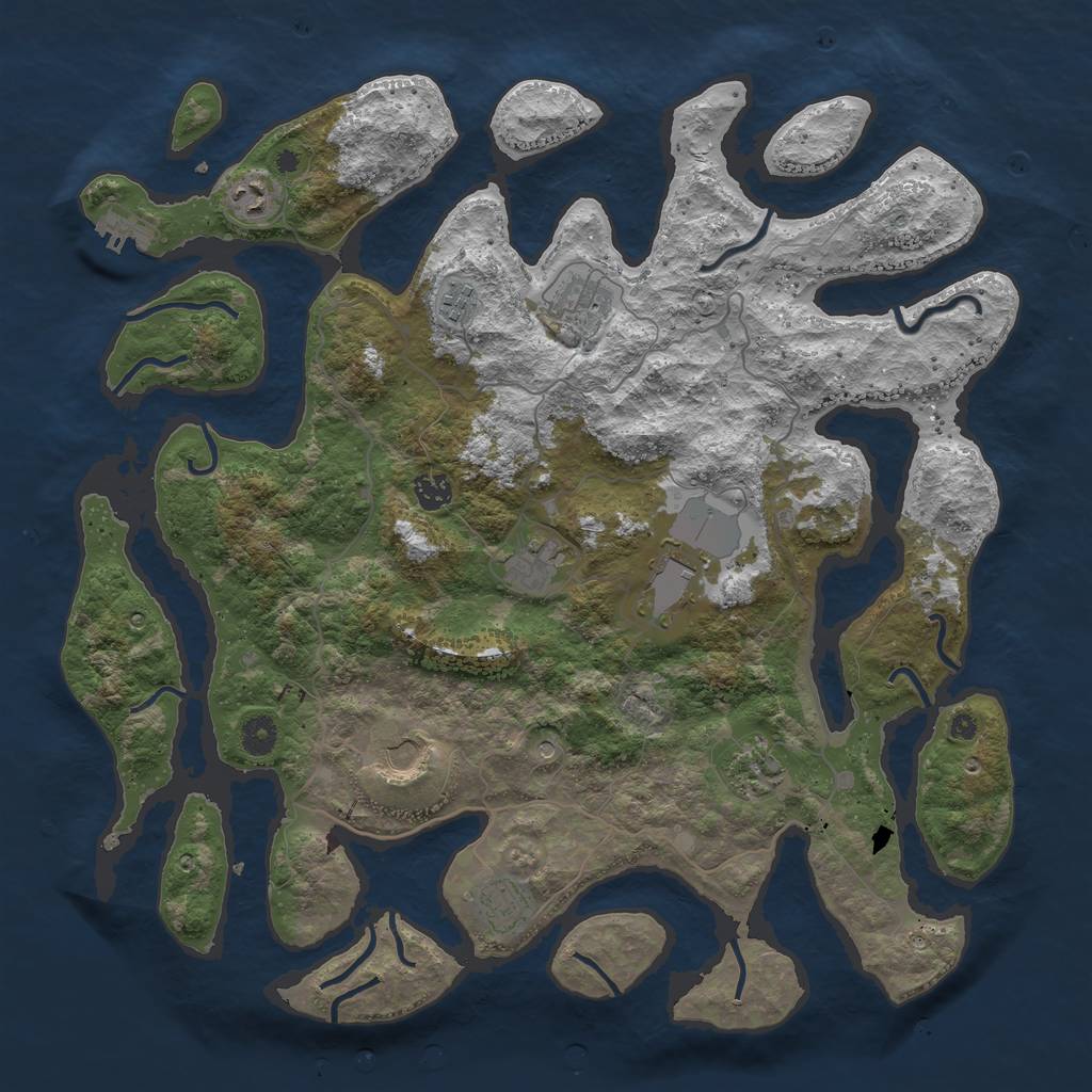 Rust Map: Procedural Map, Size: 4300, Seed: 1471878, 13 Monuments