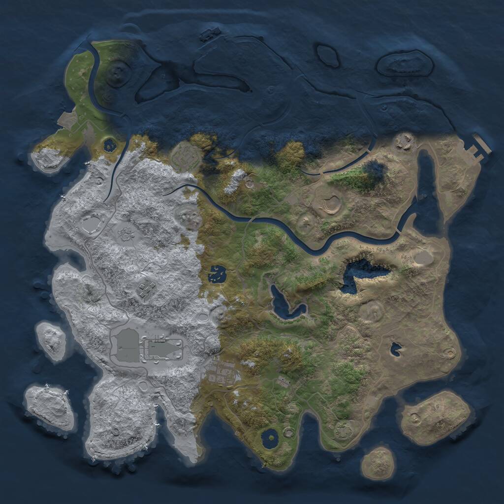 Rust Map: Procedural Map, Size: 4000, Seed: 5544686, 13 Monuments