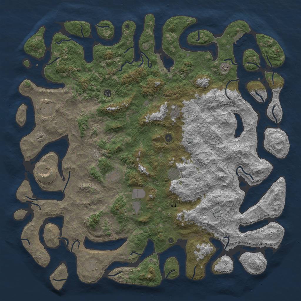 Rust Map: Procedural Map, Size: 6000, Seed: 1089531394, 15 Monuments