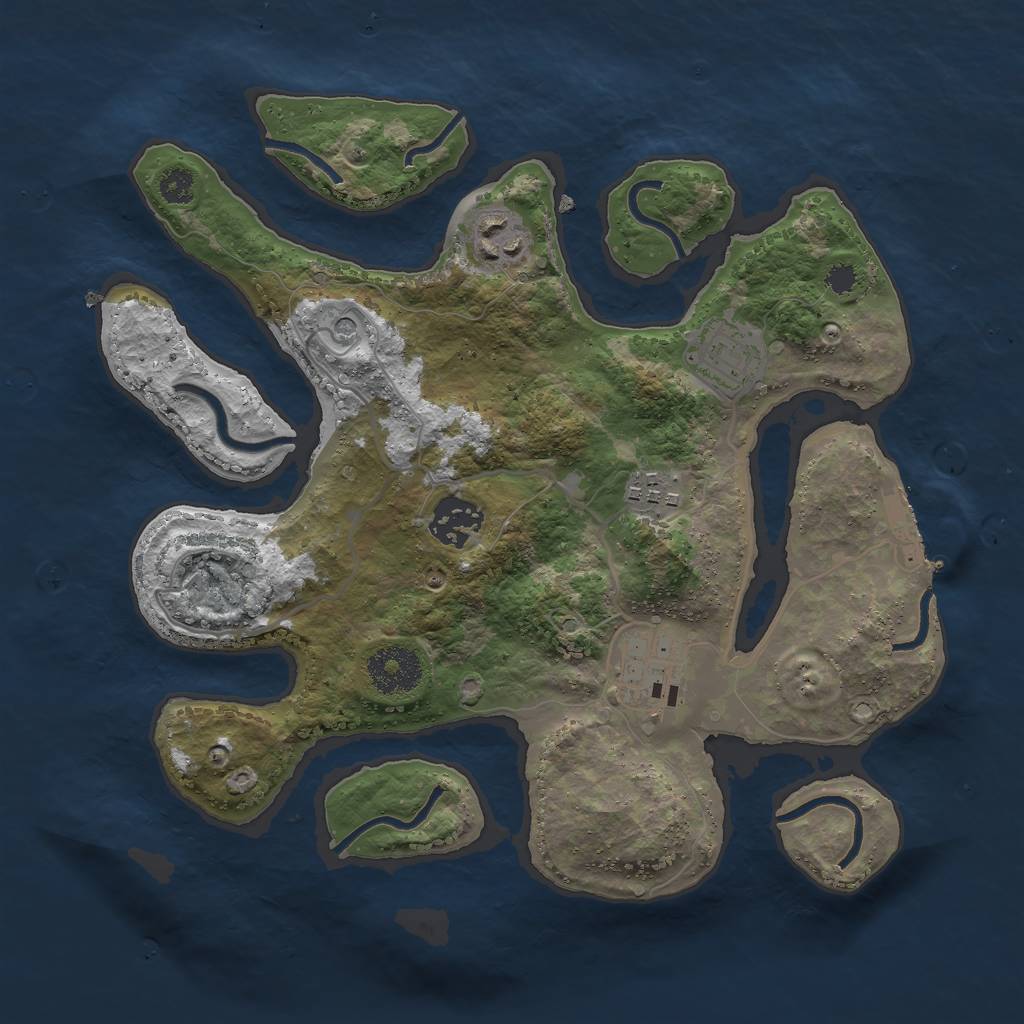 Rust Map: Procedural Map, Size: 3000, Seed: 561546007, 9 Monuments