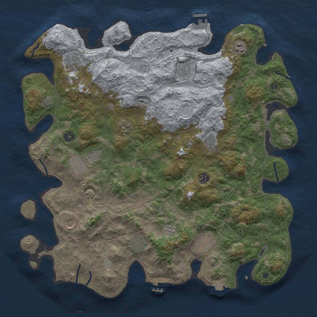 Rust Map: Procedural Map, Size: 4500, Seed: 78943414, 17 Monuments