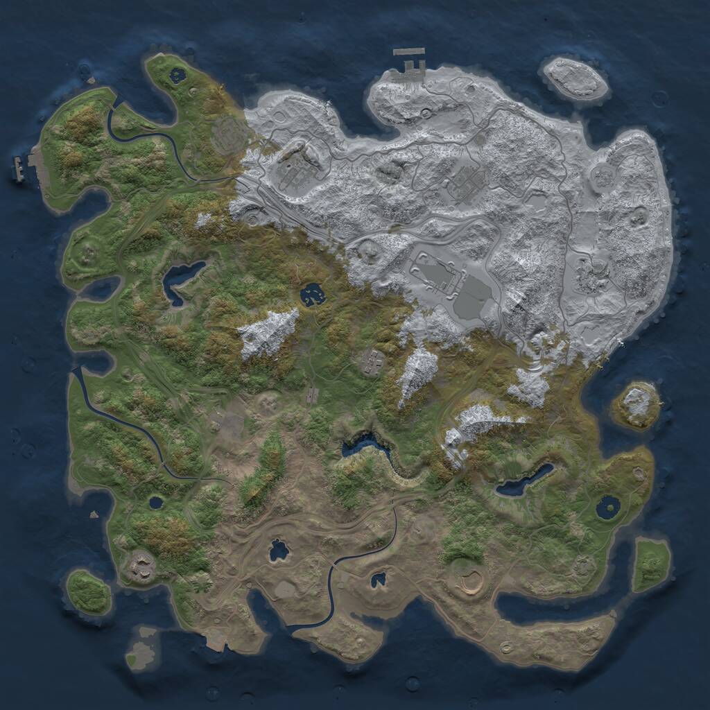 Rust Map: Procedural Map, Size: 4500, Seed: 6467447, 16 Monuments