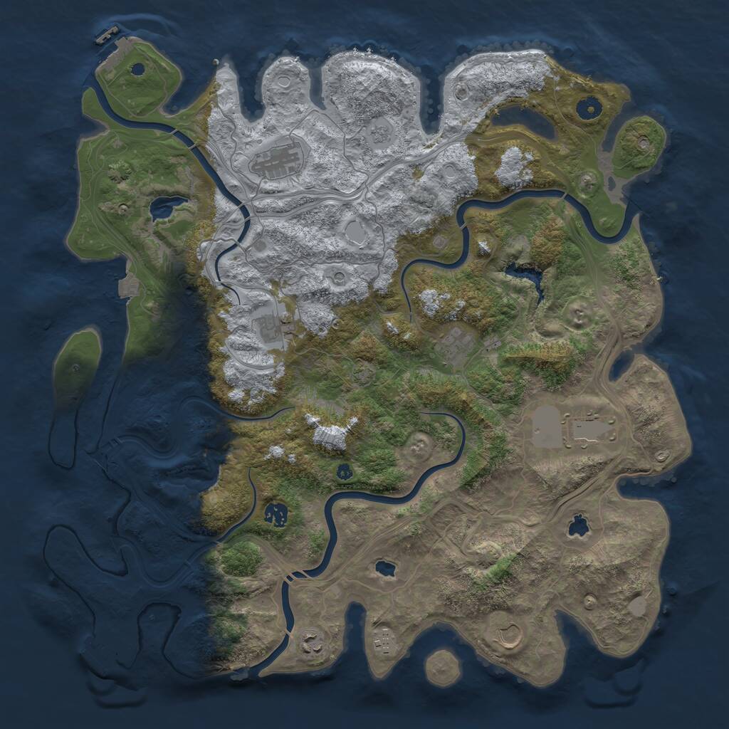 Rust Map: Procedural Map, Size: 4500, Seed: 1317719360, 14 Monuments
