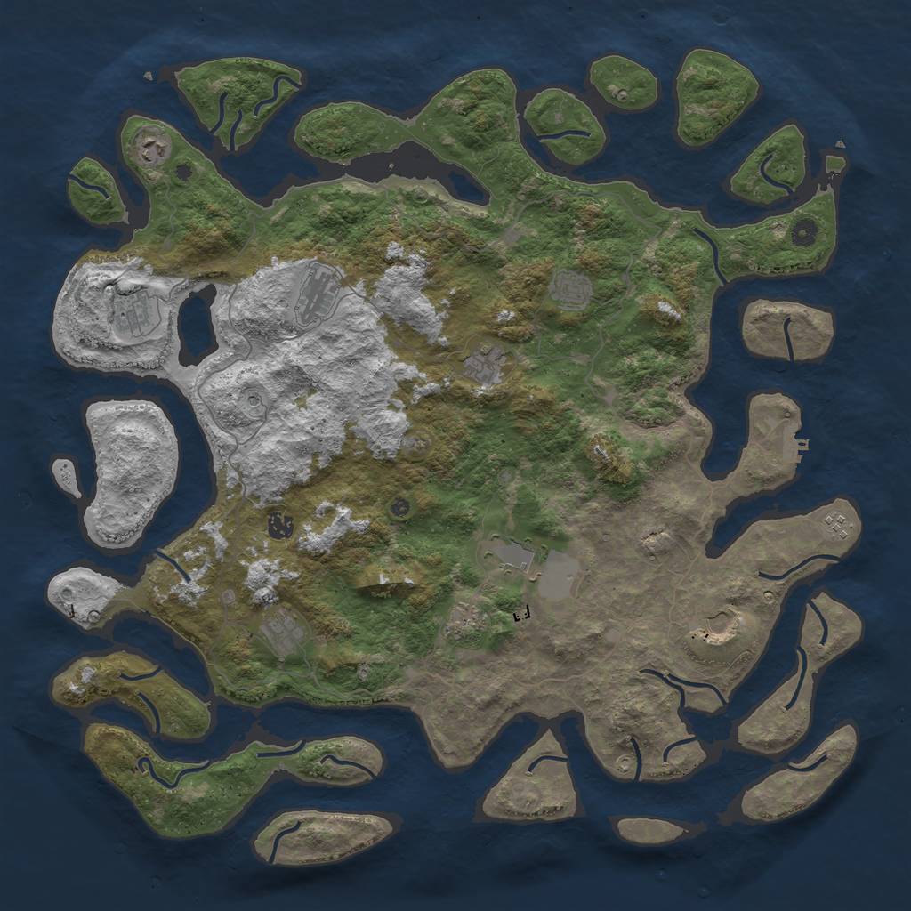 Rust Map: Procedural Map, Size: 5000, Seed: 710928020, 15 Monuments