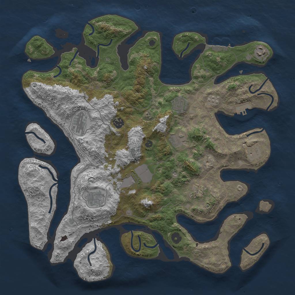 Rust Map: Procedural Map, Size: 4200, Seed: 543, 15 Monuments