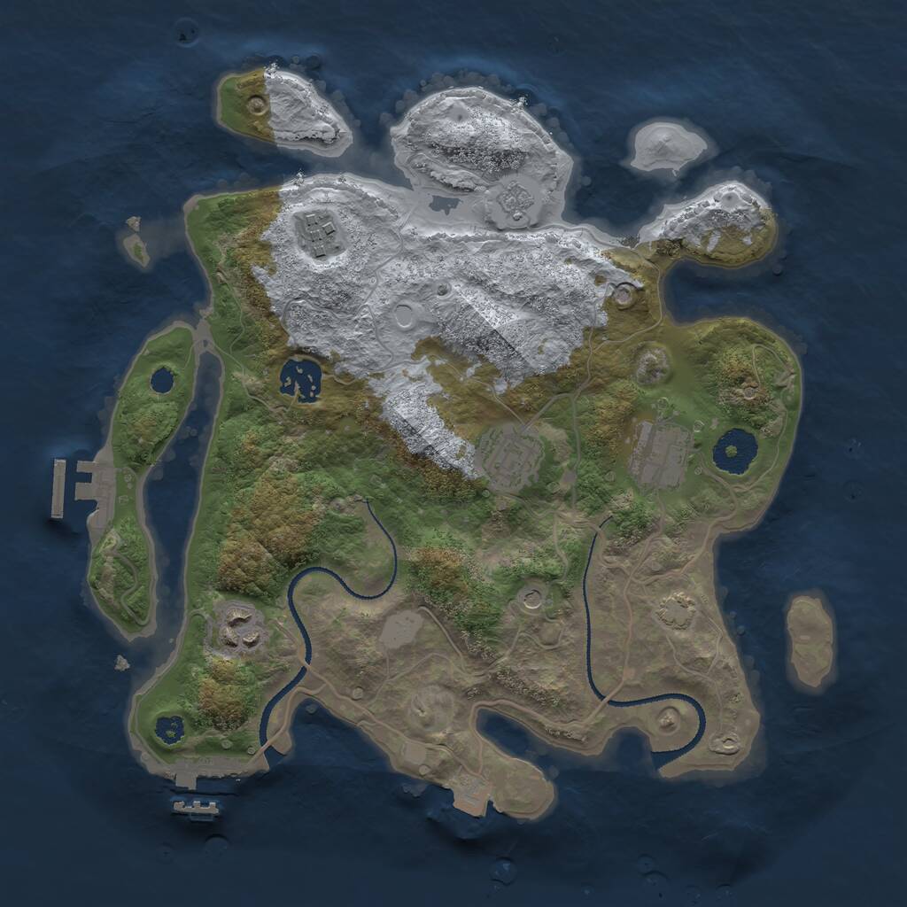 Rust Map: Procedural Map, Size: 3112, Seed: 265, 11 Monuments