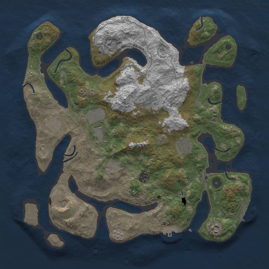 Rust Map: Procedural Map, Size: 4000, Seed: 60031418, 14 Monuments