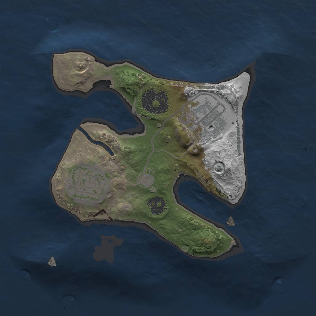 Rust Map: Procedural Map, Size: 1800, Seed: 7654, 4 Monuments