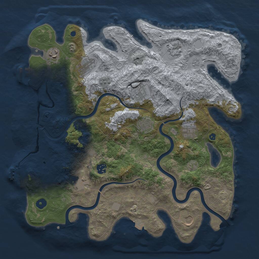 Rust Map: Procedural Map, Size: 3800, Seed: 6546645, 16 Monuments