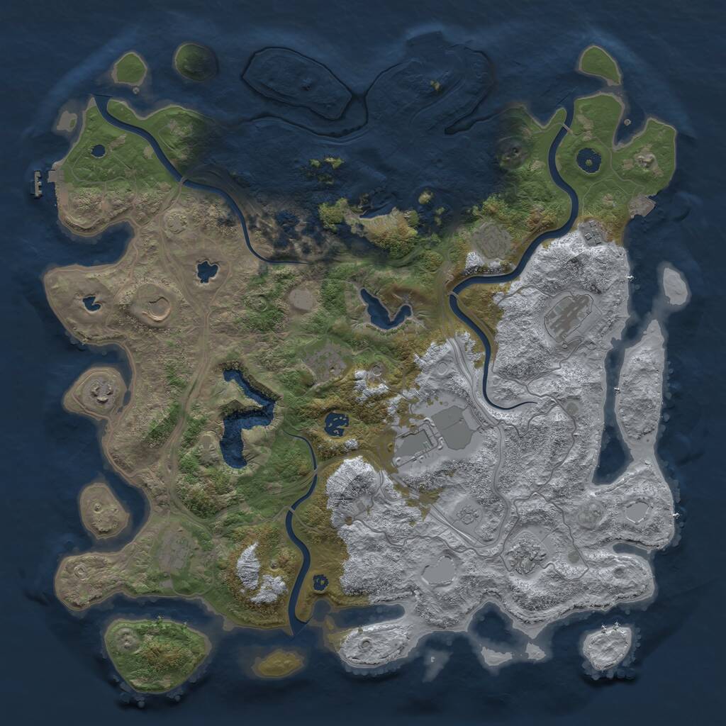 Rust Map: Procedural Map, Size: 4500, Seed: 127580404, 16 Monuments