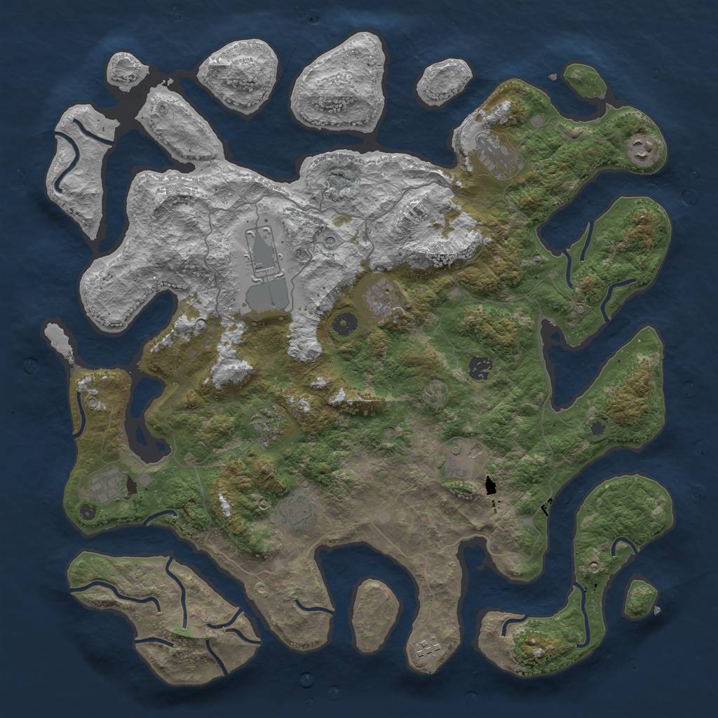 Rust Map: Procedural Map, Size: 4500, Seed: 664556786, 13 Monuments