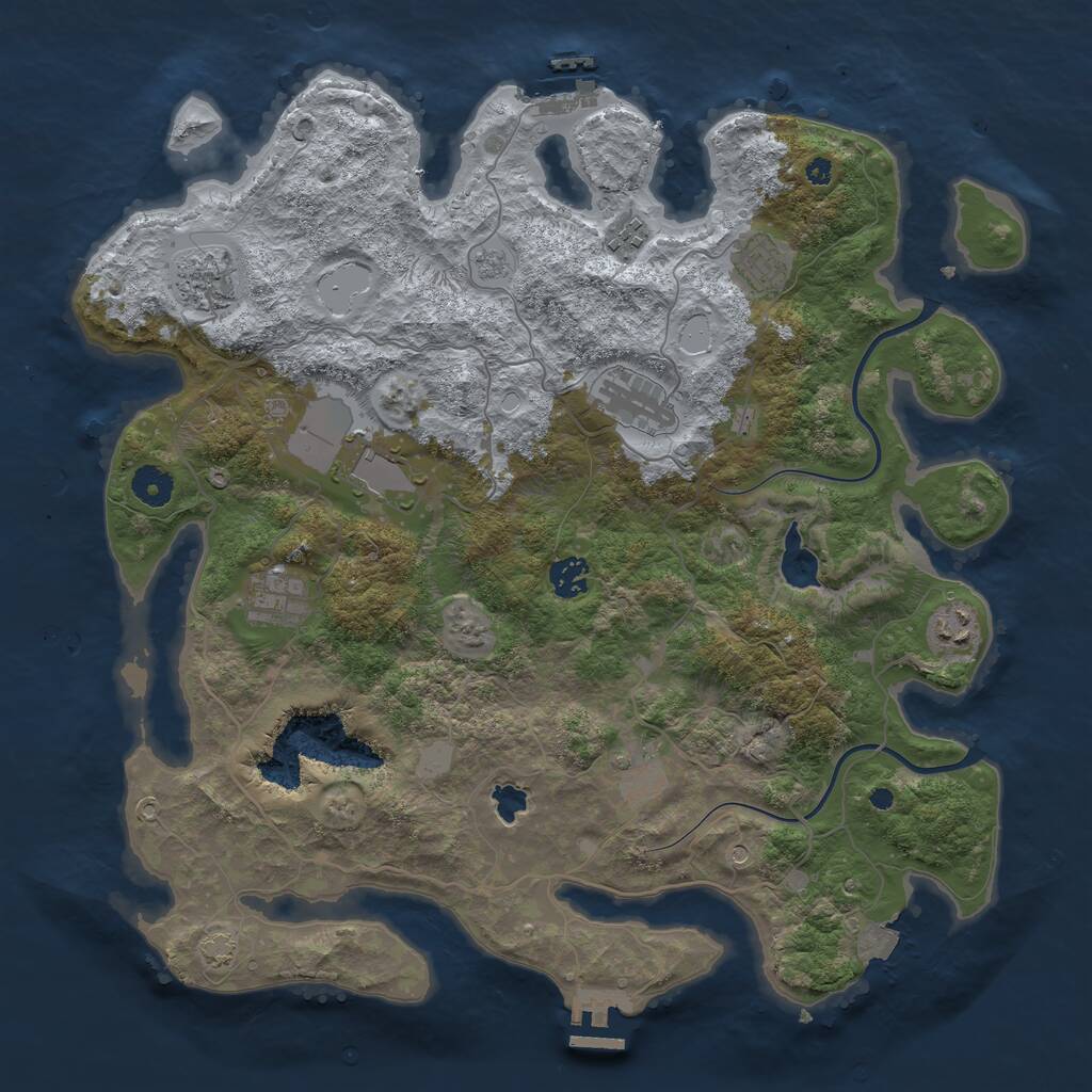 Rust Map: Procedural Map, Size: 4000, Seed: 1099, 15 Monuments