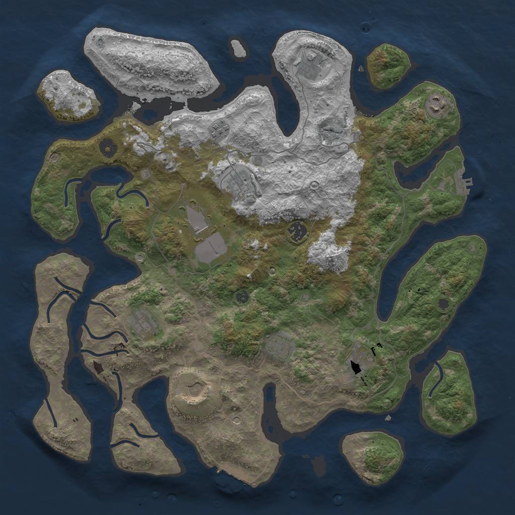 Rust Map: Procedural Map, Size: 4200, Seed: 1978731591, 15 Monuments