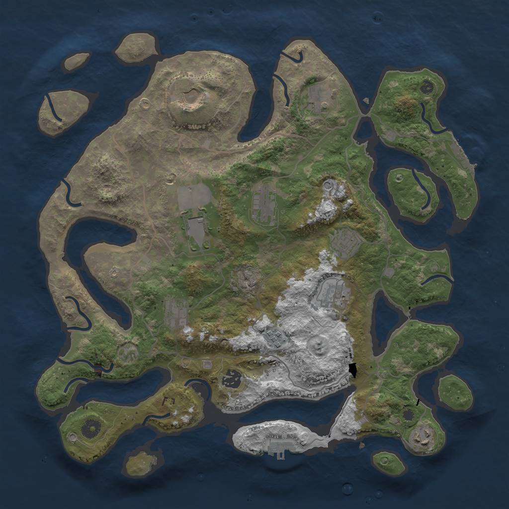 Rust Map: Procedural Map, Size: 4000, Seed: 1673297522, 15 Monuments