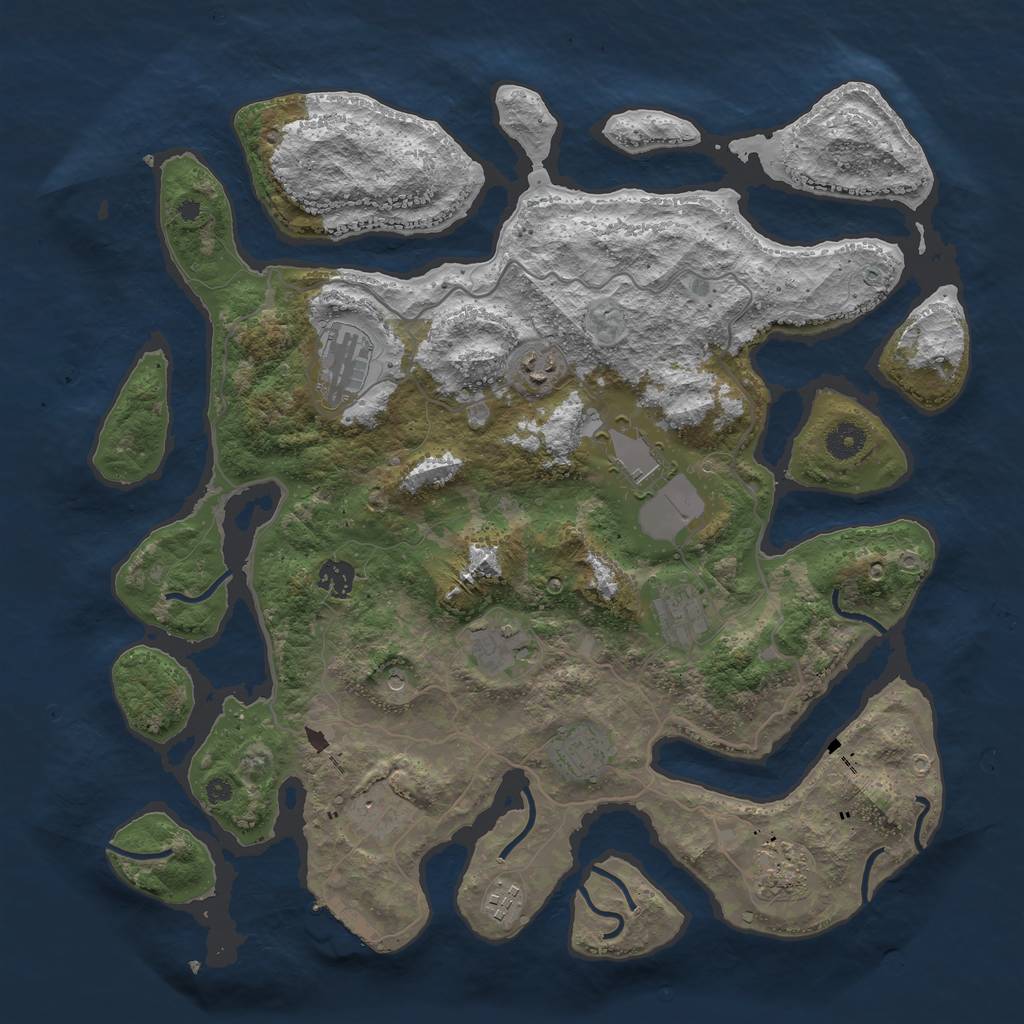 Rust Map: Procedural Map, Size: 4096, Seed: 131106, 14 Monuments