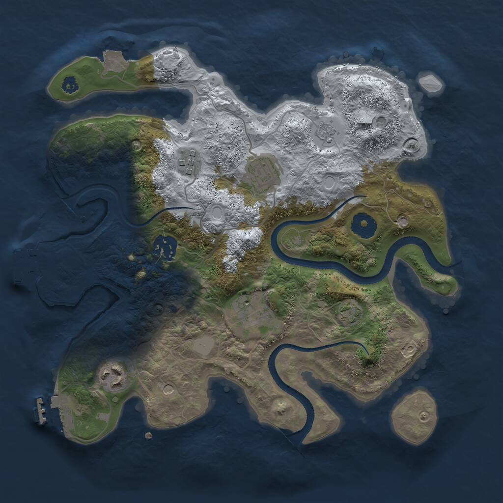 Rust Map: Procedural Map, Size: 3000, Seed: 900280848, 11 Monuments