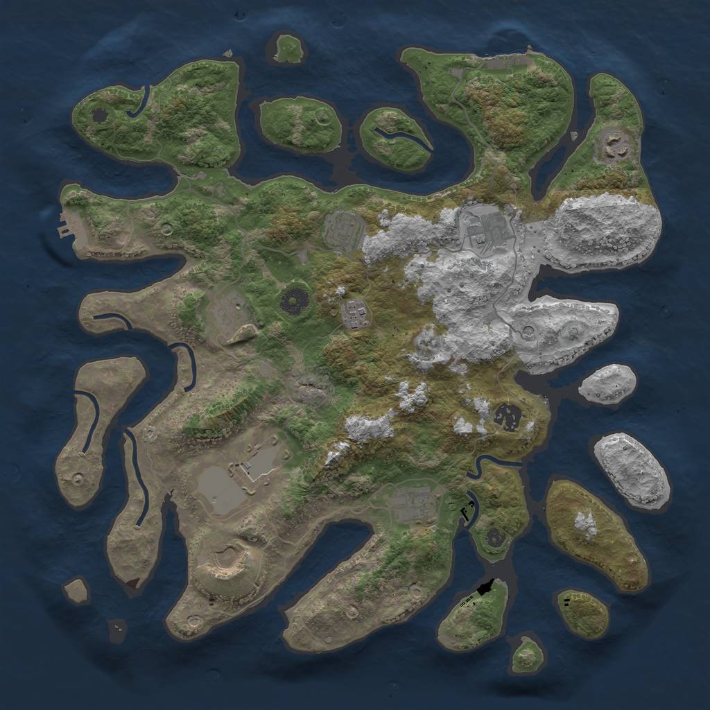 Rust Map: Procedural Map, Size: 3900, Seed: 1888, 14 Monuments