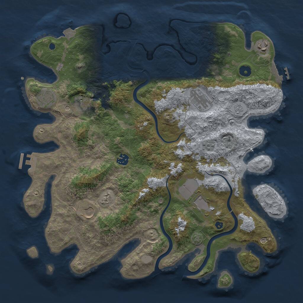 Rust Map: Procedural Map, Size: 3900, Seed: 1888, 14 Monuments