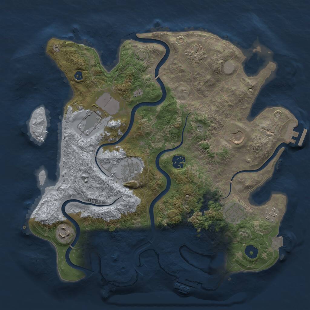 Rust Map: Procedural Map, Size: 3500, Seed: 21141, 13 Monuments