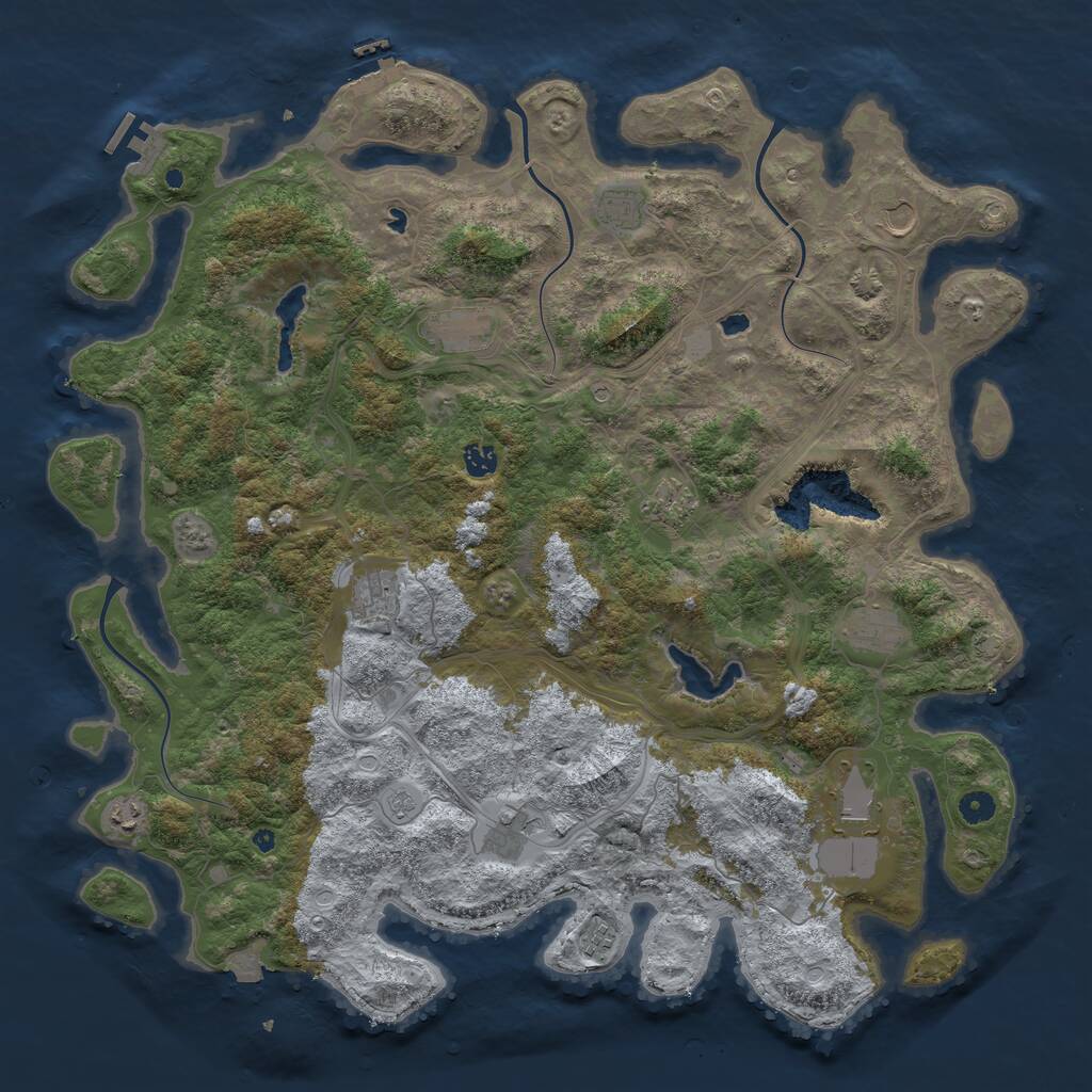 Rust Map: Procedural Map, Size: 4800, Seed: 232413, 17 Monuments