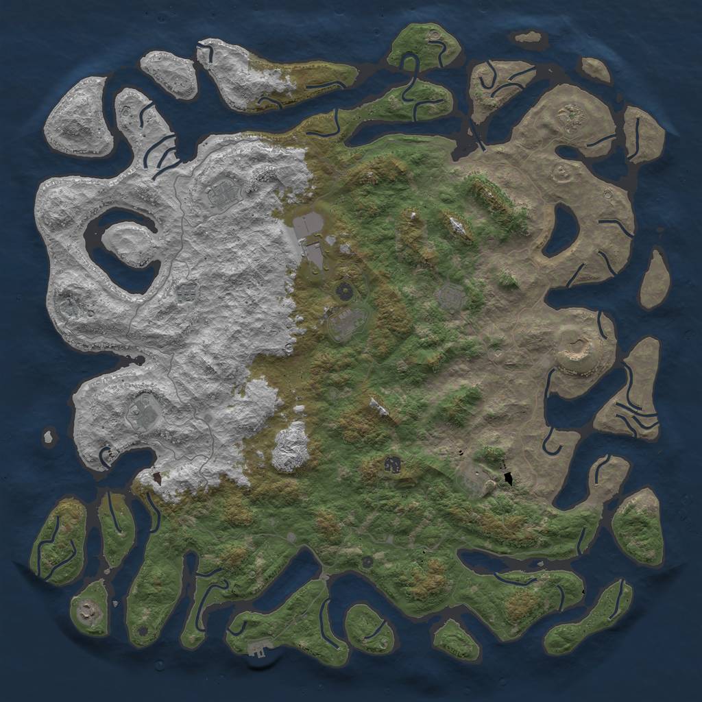 Rust Map: Procedural Map, Size: 6000, Seed: 634729815, 15 Monuments
