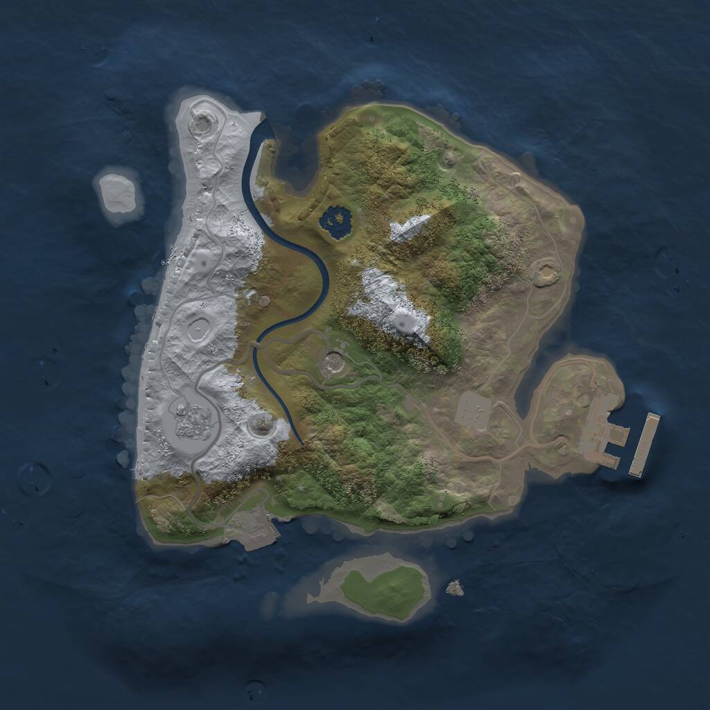 Rust Map: Procedural Map, Size: 2200, Seed: 434907428, 4 Monuments