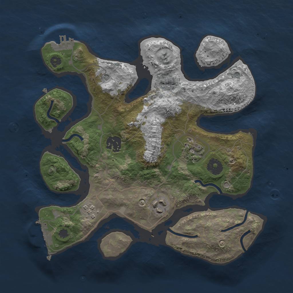 Rust Map: Procedural Map, Size: 2800, Seed: 13825, 9 Monuments
