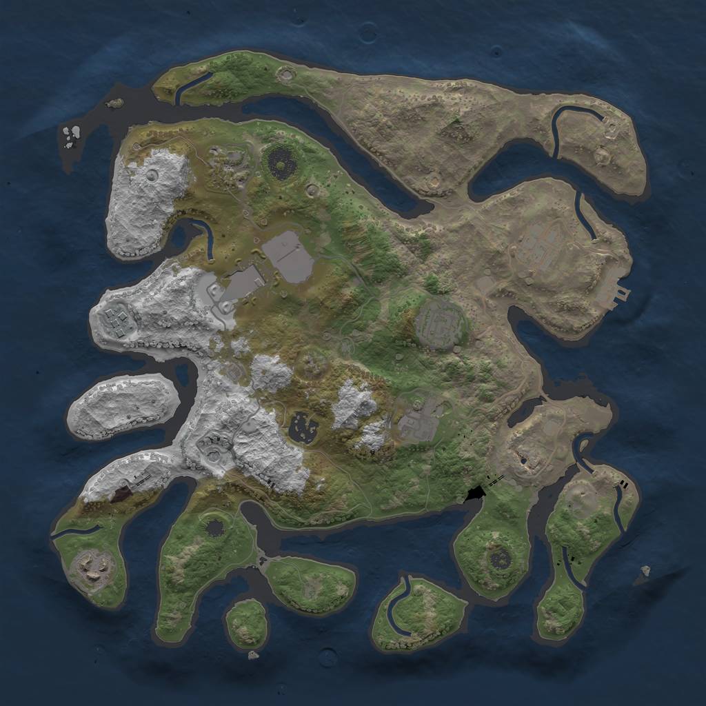 Rust Map: Procedural Map, Size: 3500, Seed: 9902, 12 Monuments