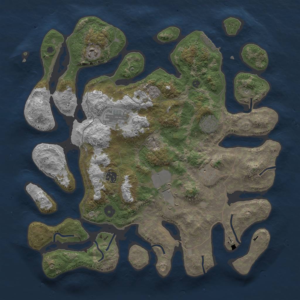 Rust Map: Procedural Map, Size: 4000, Seed: 7152021, 11 Monuments