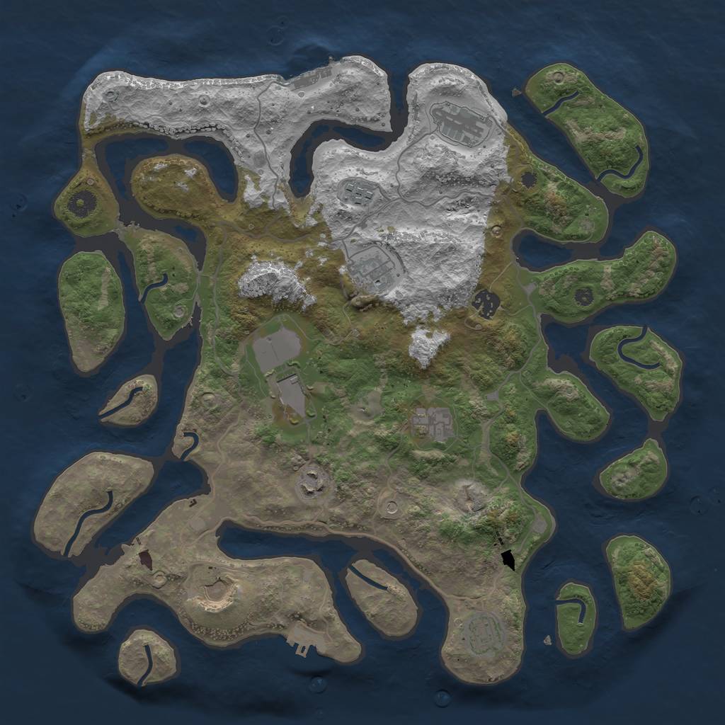 Rust Map: Procedural Map, Size: 4000, Seed: 238387597, 14 Monuments