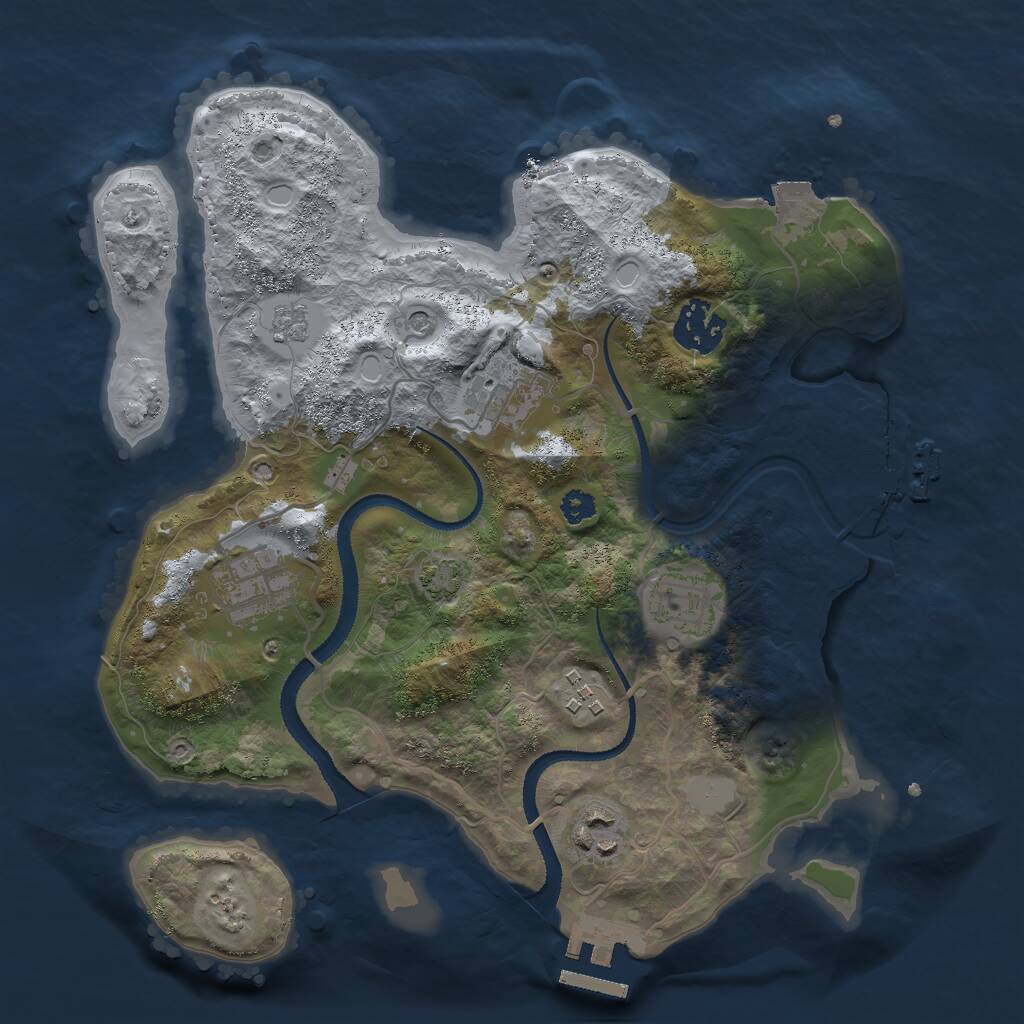 Rust Map: Procedural Map, Size: 3000, Seed: 735349419, 12 Monuments