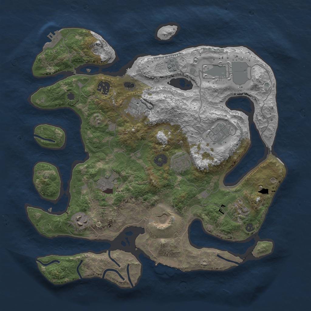 Rust Map: Procedural Map, Size: 3600, Seed: 310, 15 Monuments