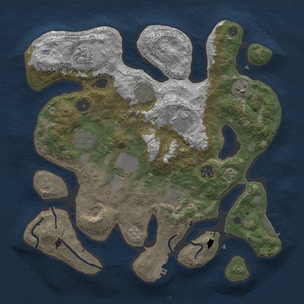 Rust Map: Procedural Map, Size: 3500, Seed: 43124, 15 Monuments