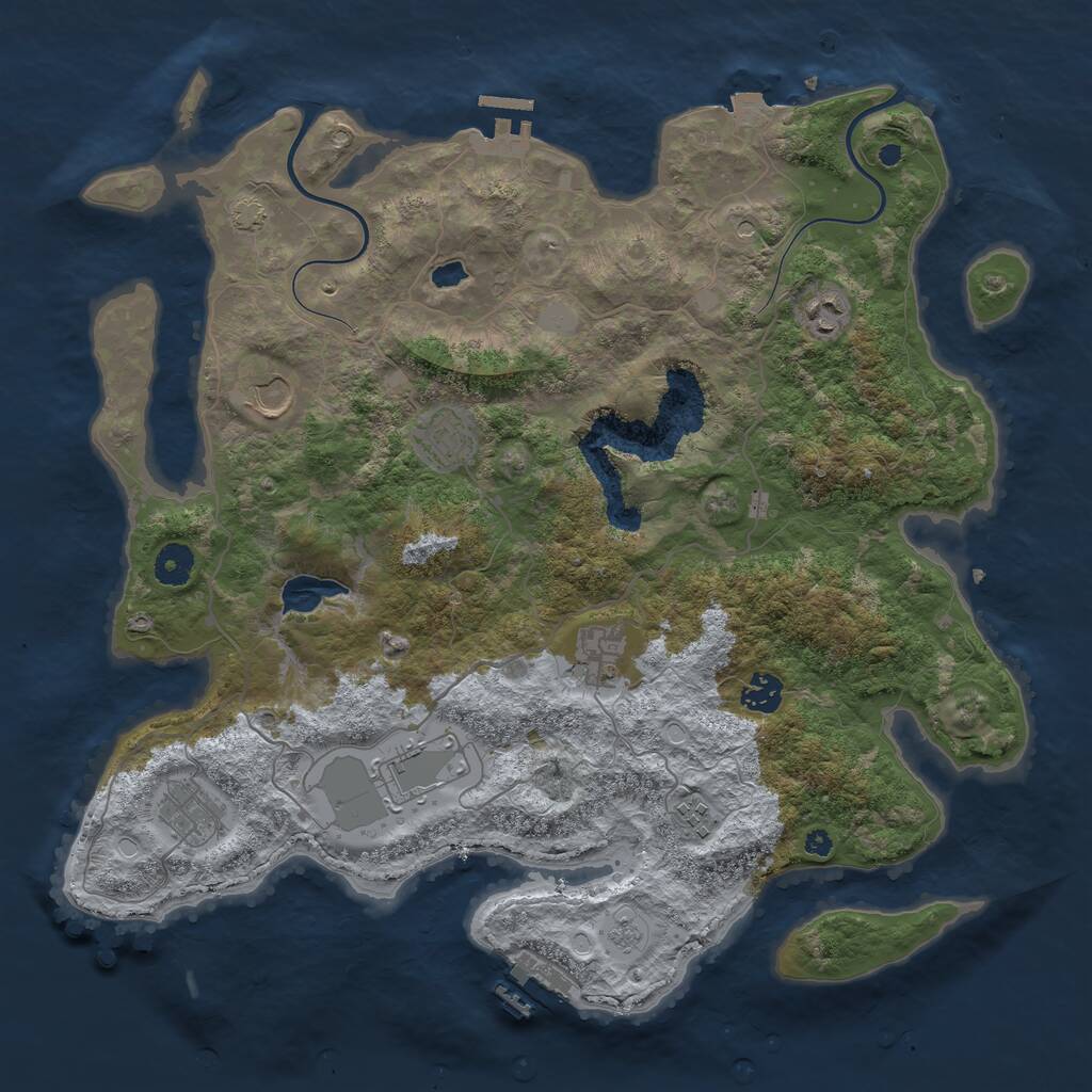 Rust Map: Procedural Map, Size: 4000, Seed: 1756450921, 14 Monuments