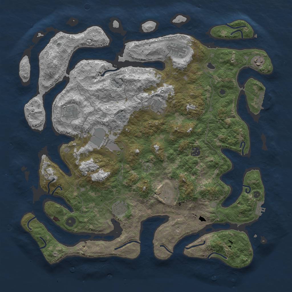 Rust Map: Procedural Map, Size: 4500, Seed: 6362, 14 Monuments