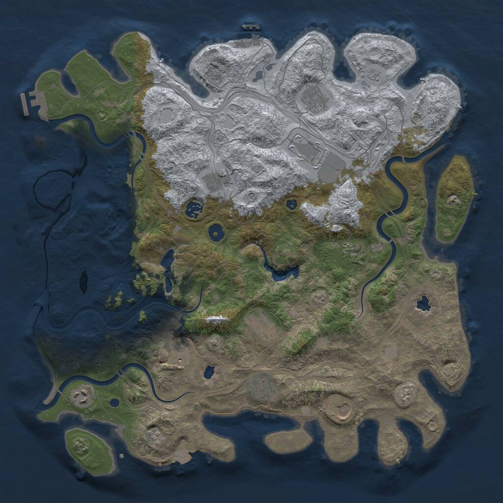 Rust Map: Procedural Map, Size: 4500, Seed: 1147046210, 17 Monuments