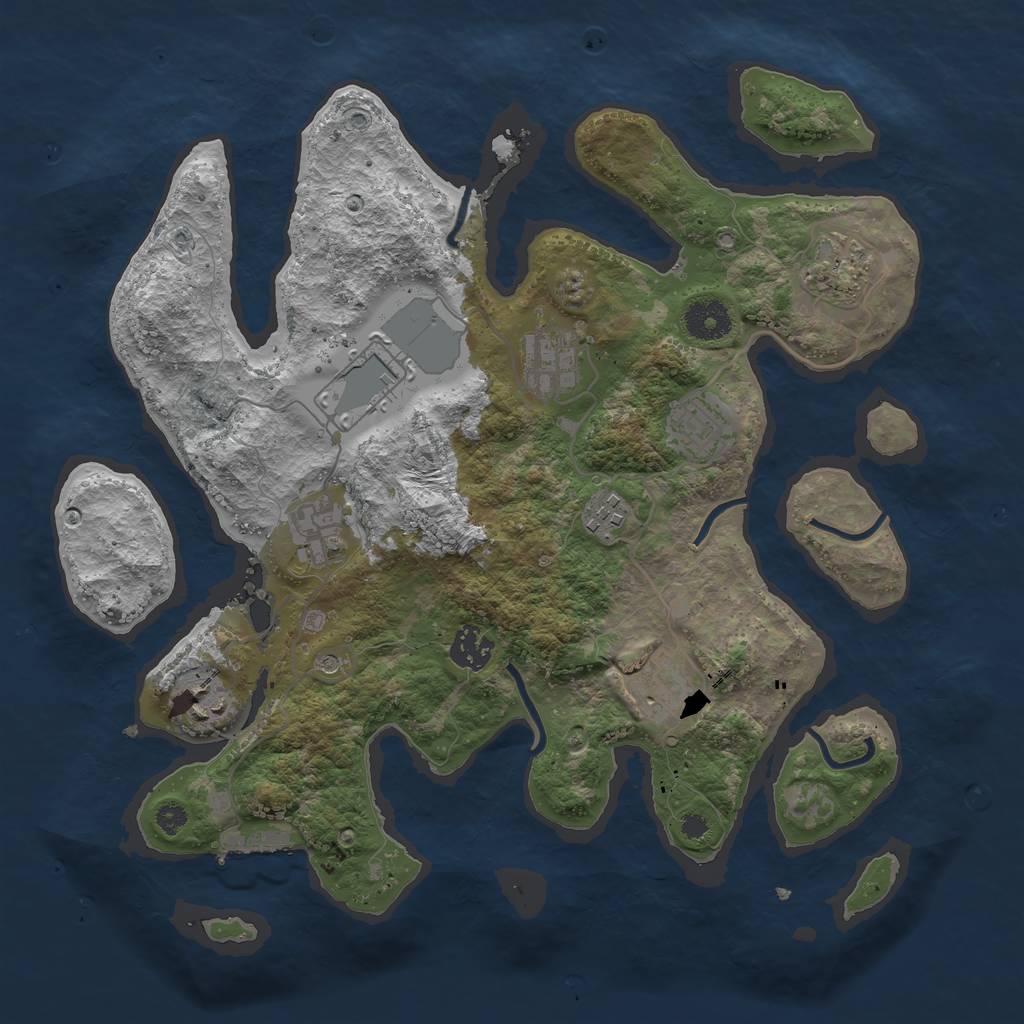 Rust Map: Procedural Map, Size: 3550, Seed: 21, 13 Monuments