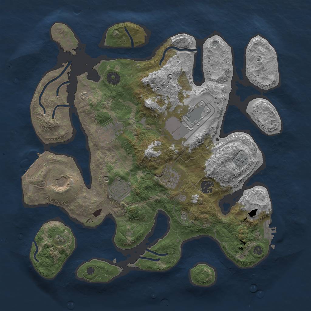 Rust Map: Procedural Map, Size: 3500, Seed: 1474978806, 12 Monuments