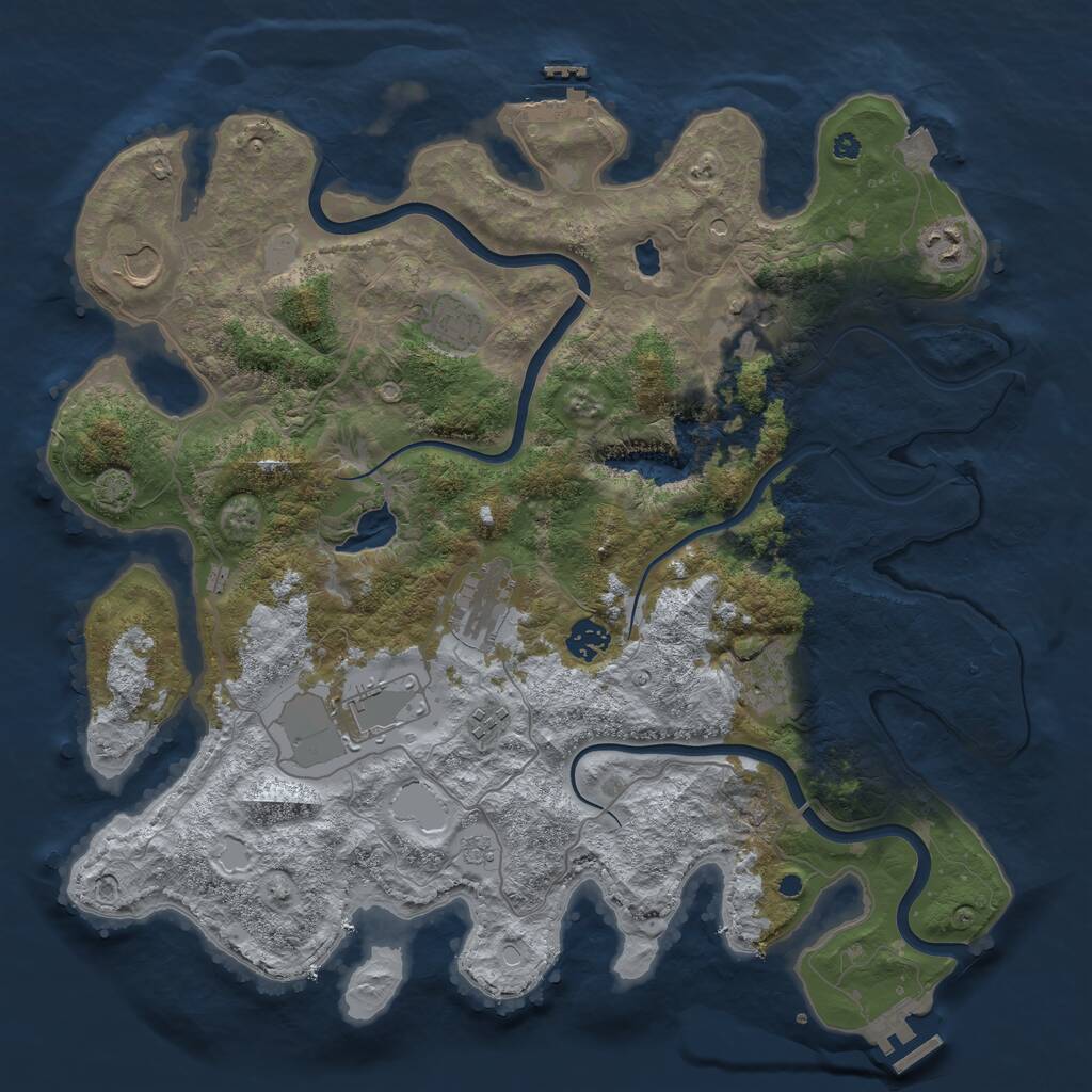 Rust Map: Procedural Map, Size: 4000, Seed: 1245352, 15 Monuments