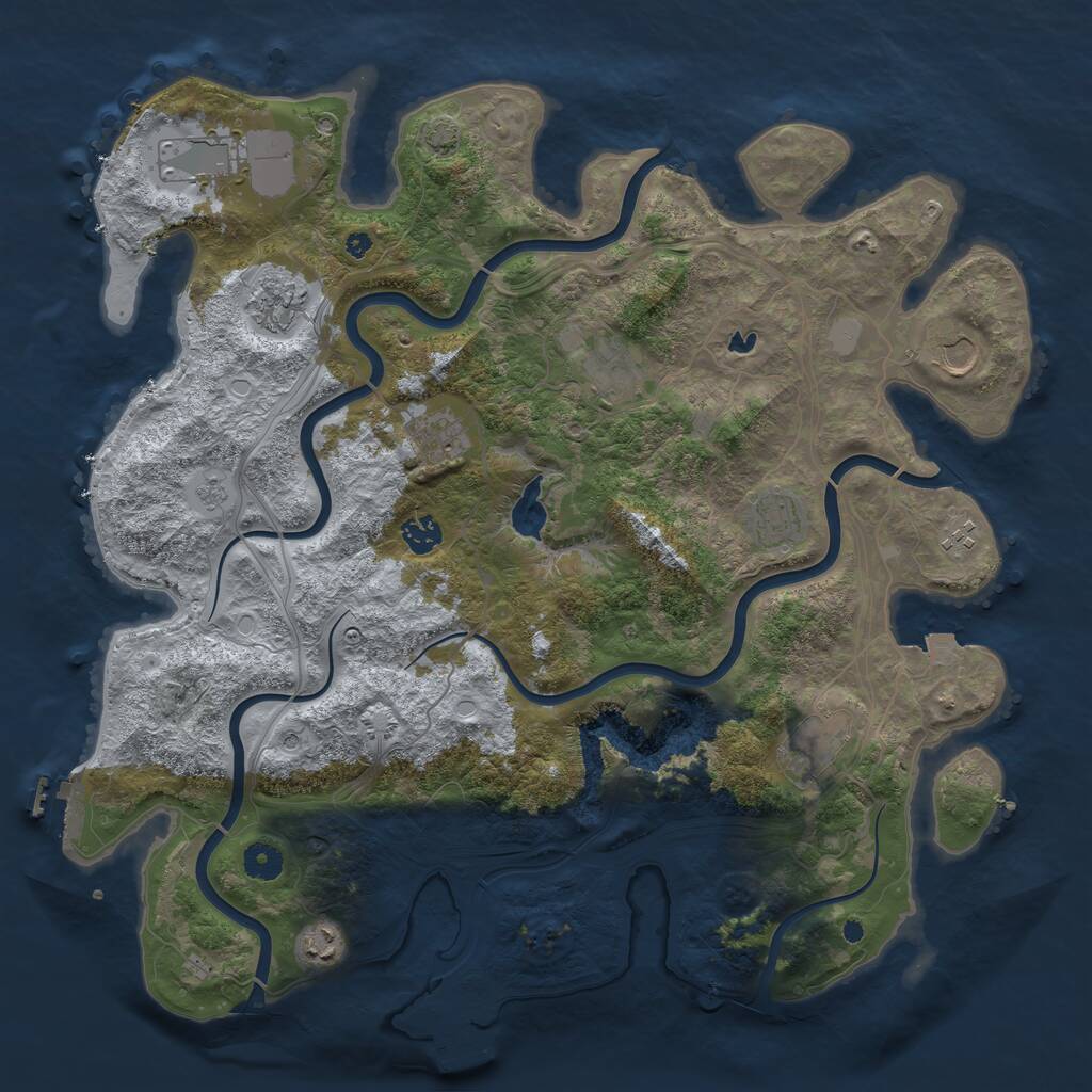 Rust Map: Procedural Map, Size: 4250, Seed: 370370, 16 Monuments