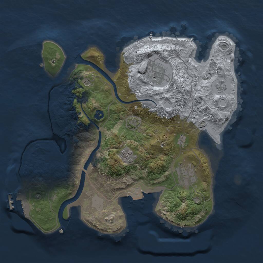 Rust Map: Procedural Map, Size: 2700, Seed: 22345, 8 Monuments