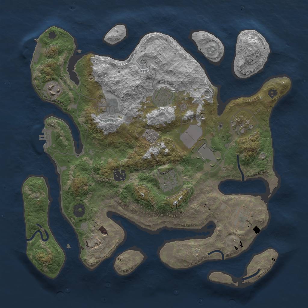 Rust Map: Procedural Map, Size: 3500, Seed: 130486, 14 Monuments