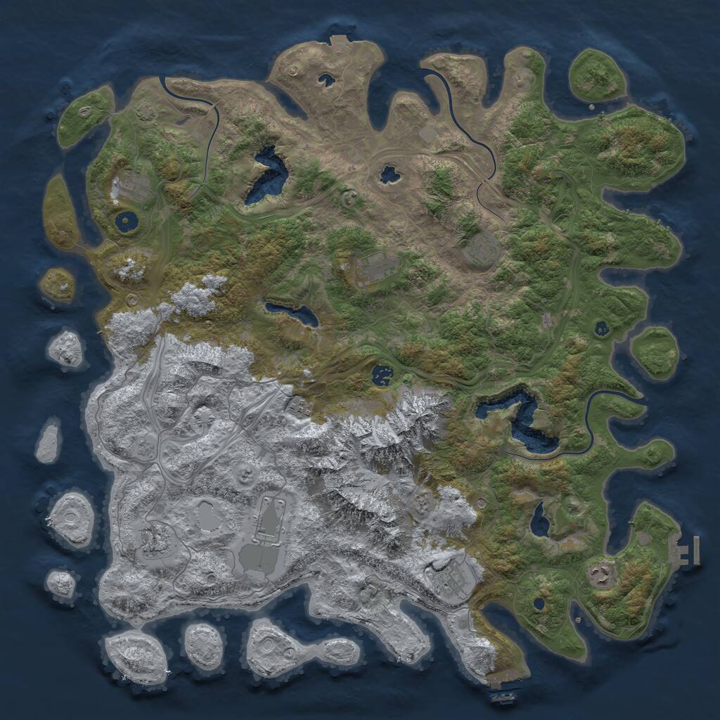 Rust Map: Procedural Map, Size: 5000, Seed: 1115063807, 15 Monuments