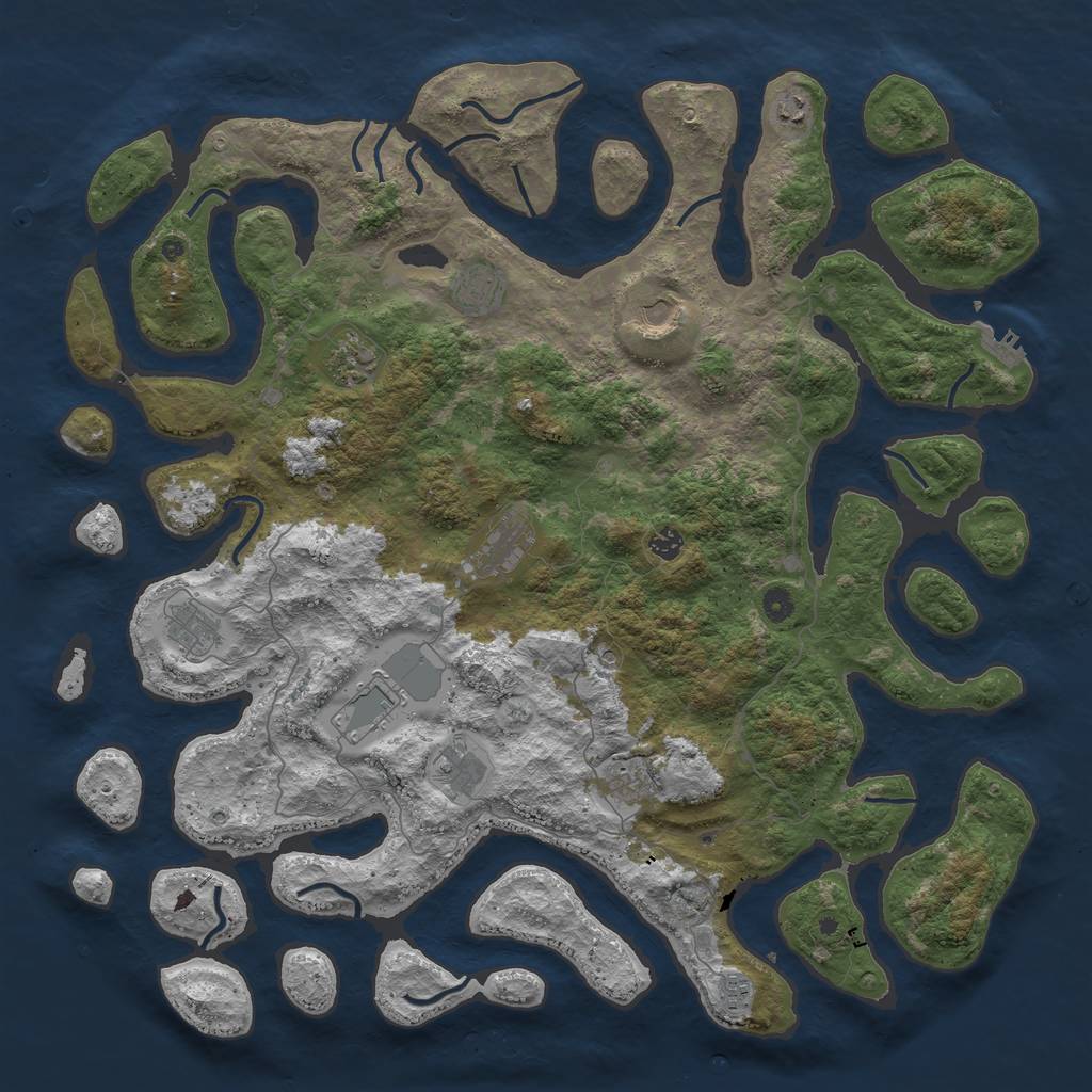 Rust Map: Procedural Map, Size: 5000, Seed: 1115063807, 15 Monuments