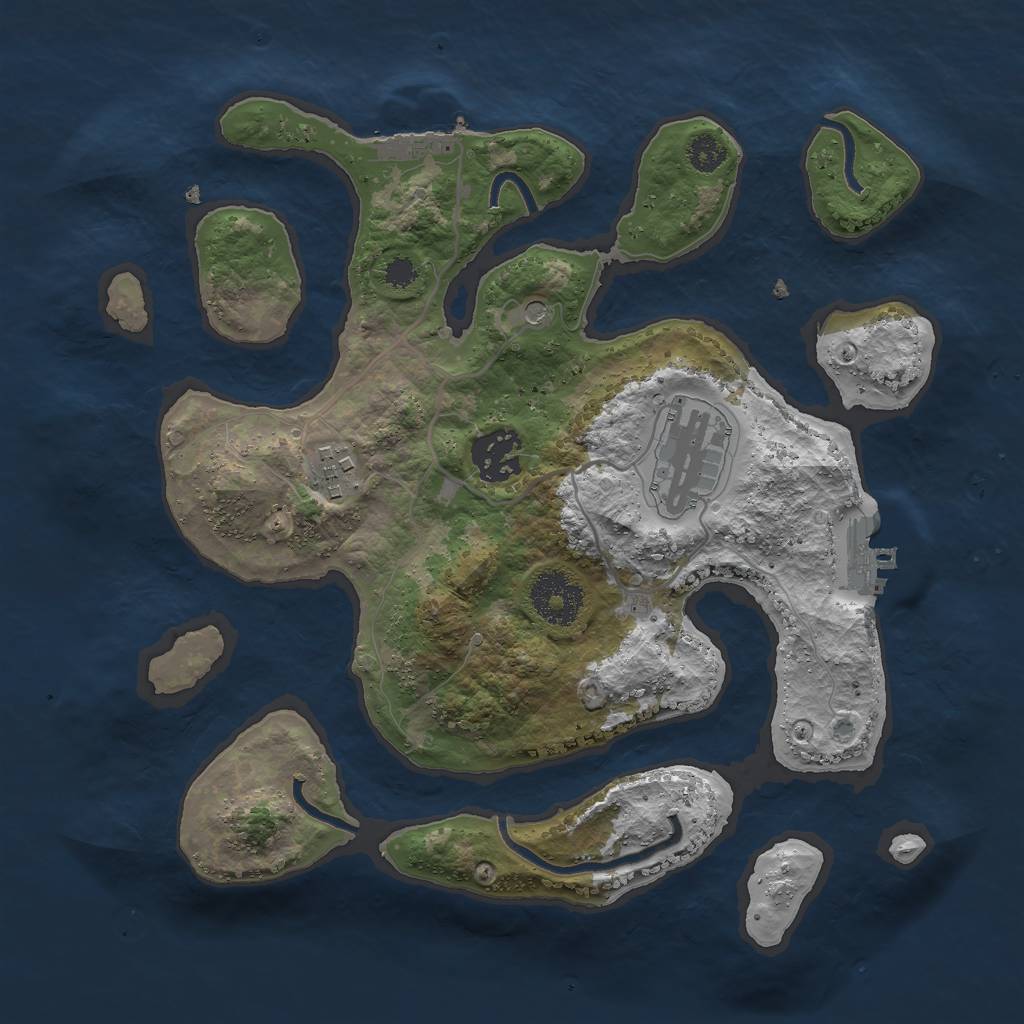 Rust Map: Procedural Map, Size: 2900, Seed: 32586, 8 Monuments